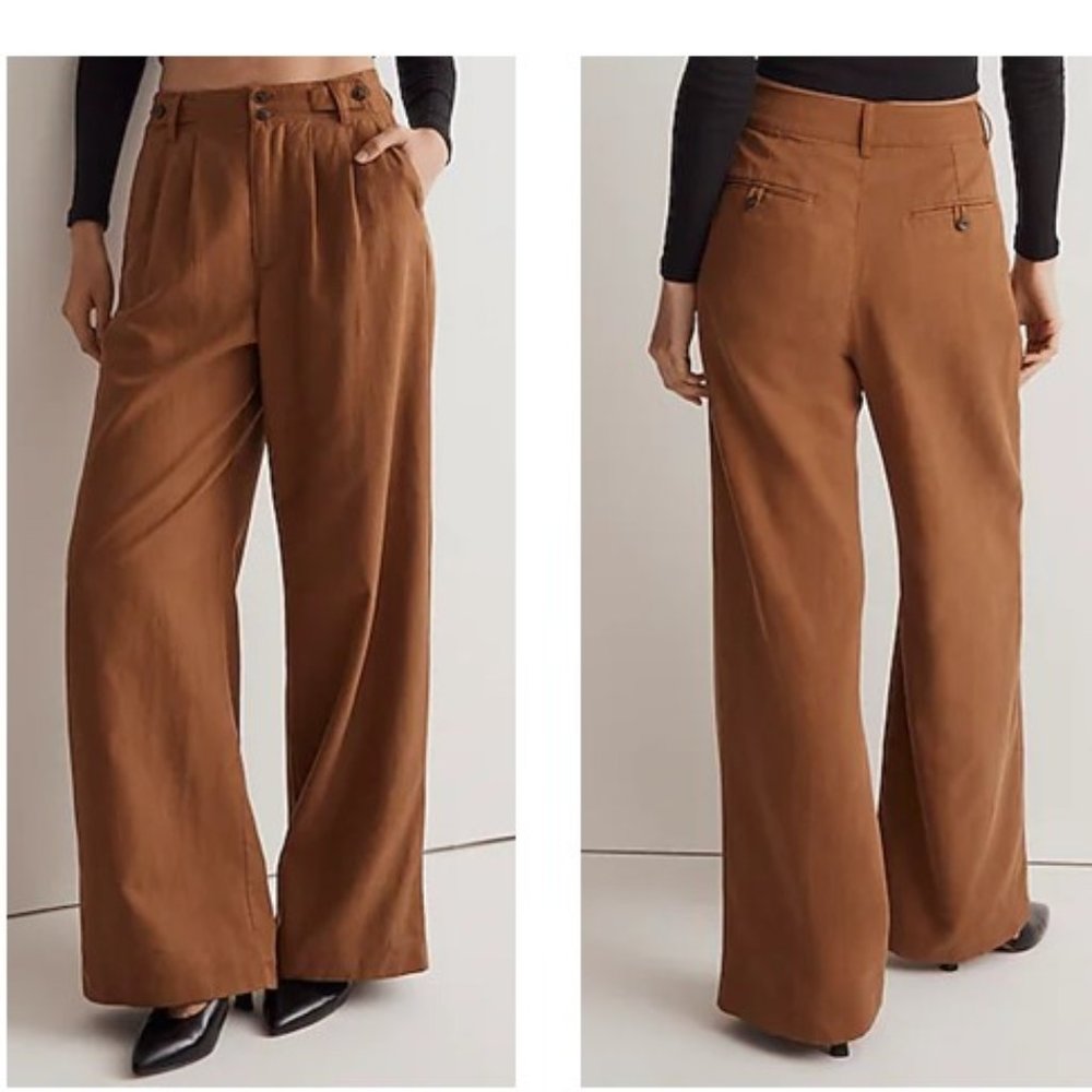 Madewell The Harlow Wide-Leg Pants in Acorn Size 12P